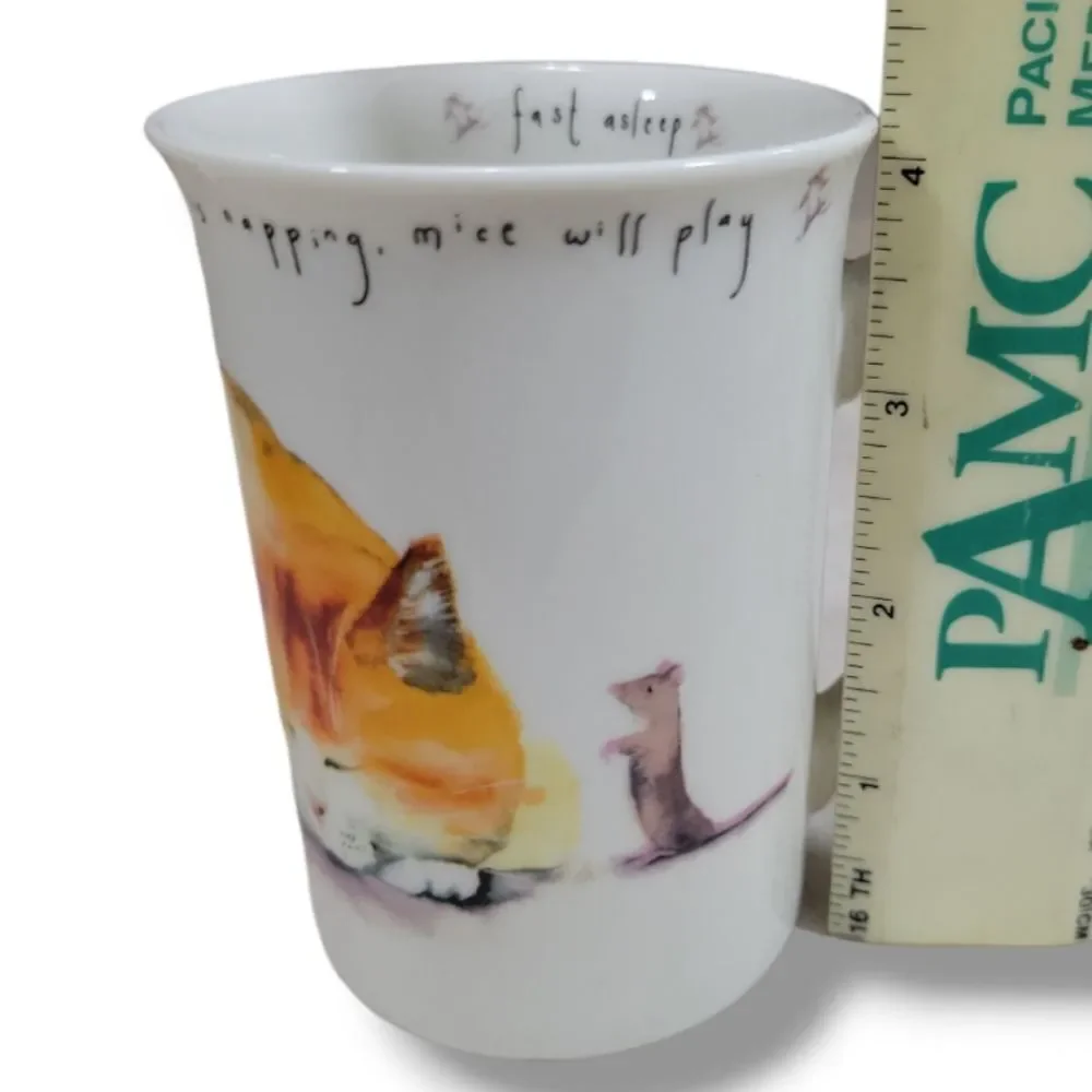 Vintage Mug Kent Pottery Mug Coffee Mug Tea Cup Cat Is Napping, Mice Will Play